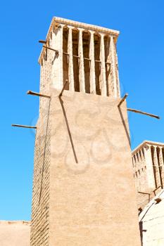 in iran   yazd  the old  wind tower construction  used to frozen water and ice