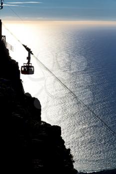 in south africa coastline cape town funicular and  the sunrise sun