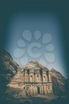 the antique site of petra in jordan the monastery  beautiful wonder of the world
