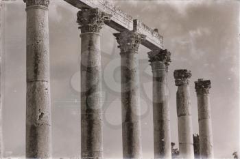 in jerash jordan the antique column and archeological site classical heritage for tourist