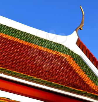 thailand abstract cross colors roof wat  palaces in the temple  bangkok  asia 