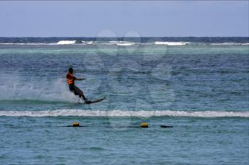  mauritius belle mare water skiing in the indian ocean