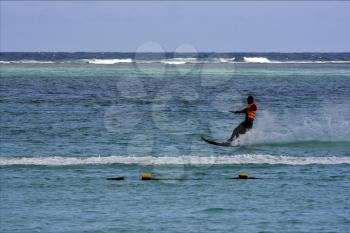  mauritius belle mare water skiing in the indian ocean
