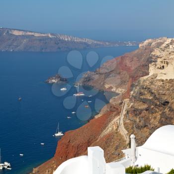 in    europe    vacation  cyclades santorini old town white and the sky