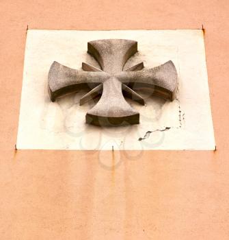abstract cross in a  church crenna gallarate varese italy  

