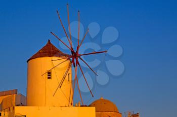  old mill in santorini      greece europe  and the   sky