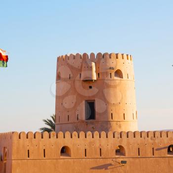 fort battlesment sky and    star brick in oman   muscat the old defensive  