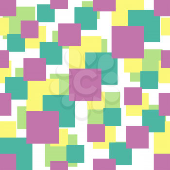 Seamless vector pattern with colorful squares of different sizes