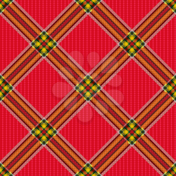 Diagonal seamless checkered shades of pink and other colors vector pattern as a tartan plaid