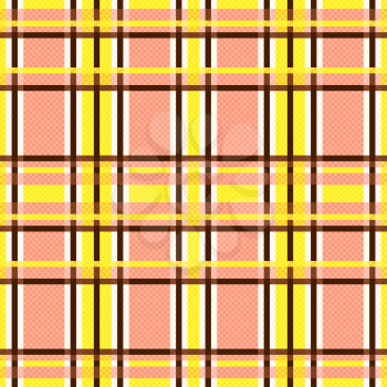 Seamless rectangular vector pattern mainly in yellow, brown and light terracotta hues like as pseudo 3D effect