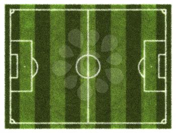 3d Football - Soccer striped field.