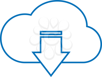 simple thin line cloud download storage icon