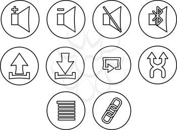 simple thin line Buttons 2 icon set icon vector