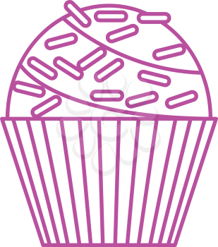 simple thin line meises cupcake icon vector