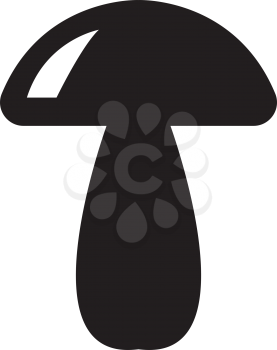 Simple flat black mushroom icon vector