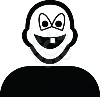 Flat black missing teeth emoticon icon vector