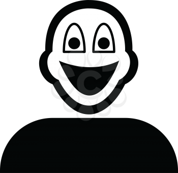 Flat black grin emoticon icon vector