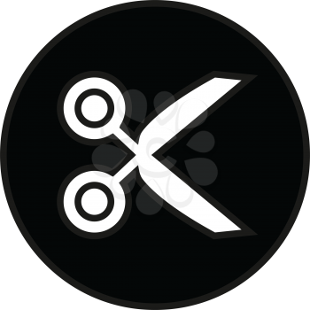 Simple flat black scissors icon vector