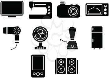 Collection of home appliances icon vector