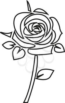 Simple thin line rose  icon vector