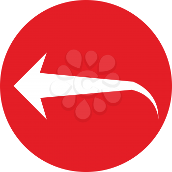 Simple flat color arrow sign icon vector
