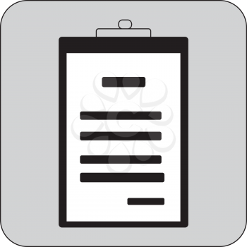 Simple flat black patient checklist icon vector