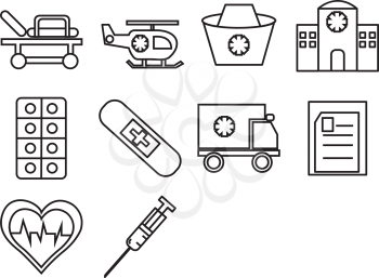 Collection of medical icon vector