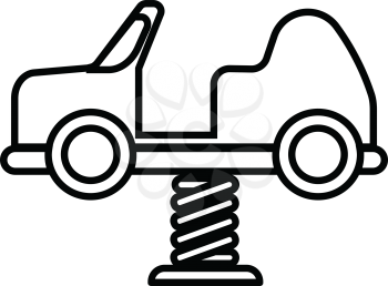 Simple thin line car spring toys icon vector
