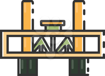 Simple flat color sacramento bridge icon vector