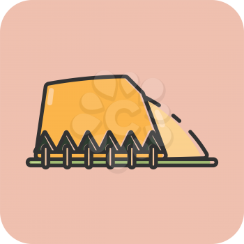 Simple flat color hill icon vector