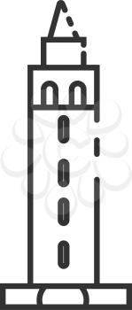 Simple thin line berkeley tower icon vector