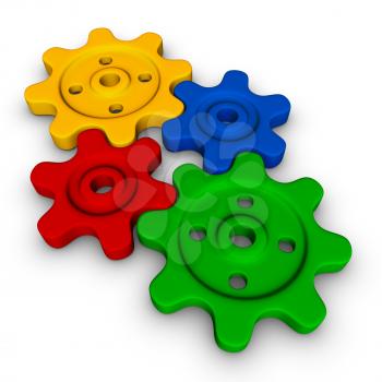 four gears (colorful symbol set)