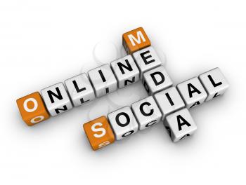 on-line social media   (3D crossword orange series)