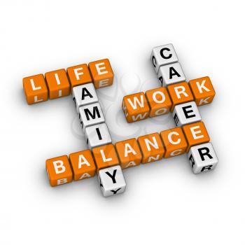 Work and Life Balance  (3D crossword orange series)