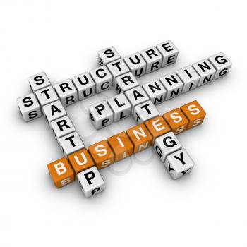 startup business   (3D crossword orange series)