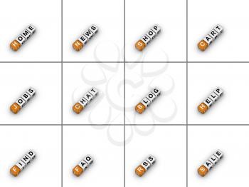orange-white design elements  for website navigation tabs (set 5 of 5)