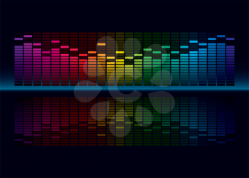  Coloful Graphic Equalizer Display (editable vector)