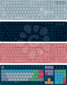 Photorealistic vector illustration of PC keyboards