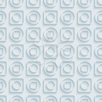 Circless and squares seamless pattern. 3d seamless background. Vector EPS10.