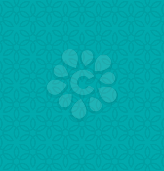 Floral ornament. Turquoise Neutral Seamless Pattern for Modern Design in Flat Style. Tileable Geometric Vector Background.