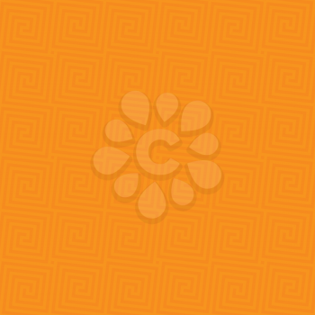 Orange Classic meander seamless pattern. Greek key neutal tileable linear vector background.