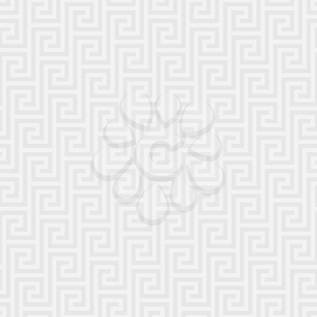 White Classic meander seamless pattern. Greek key neutral tileable linear vector background.