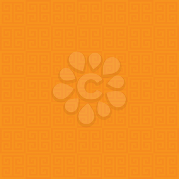 Orange Classic meander seamless pattern. Greek key neutral tileable linear vector background.