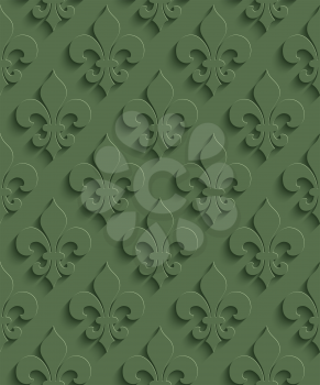 3D Seamless Pattern in Kale Color. Neutral Tileable Vector Background for Material Design.