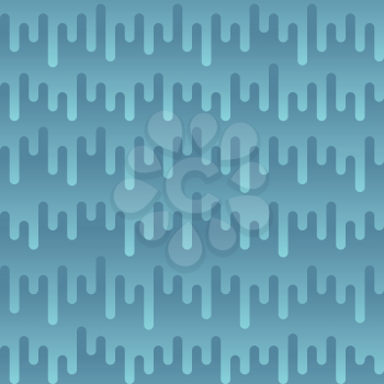 Waveform Irregular Rounded Lines Seamless Pattern. Blue tileable vector background in flat style.