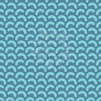 Rounded lines seamless vector pattern. Blue memphis seamless background.