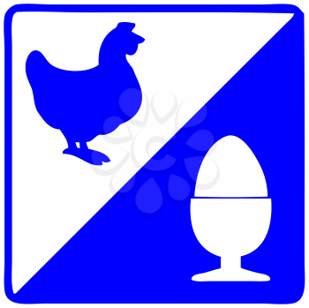 Royalty Free Clipart Image of a Chicken and Egg Sign