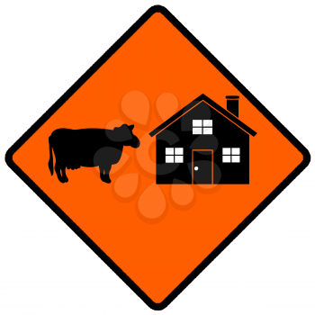 Royalty Free Clipart Image of a Farm Sign