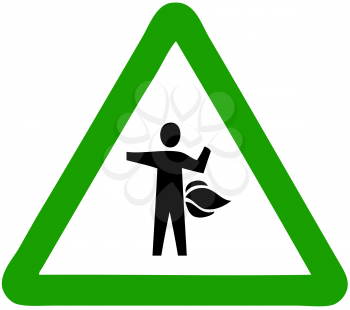 Royalty Free Clipart Image of a Flatulent Man Sign