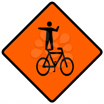 Royalty Free Clipart Image of a Stunt Rider Sign